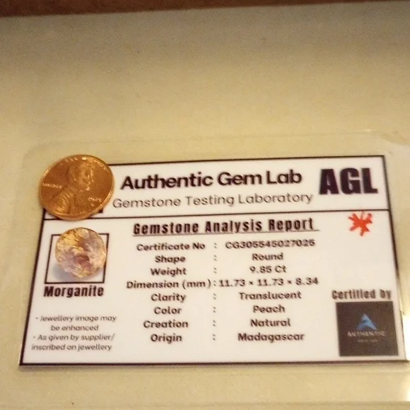 MORGANITE - 9.85 Carats - NATURAL, Genuine PEACH MORGANITE from MADAGASCAR - Picture 17 of 17